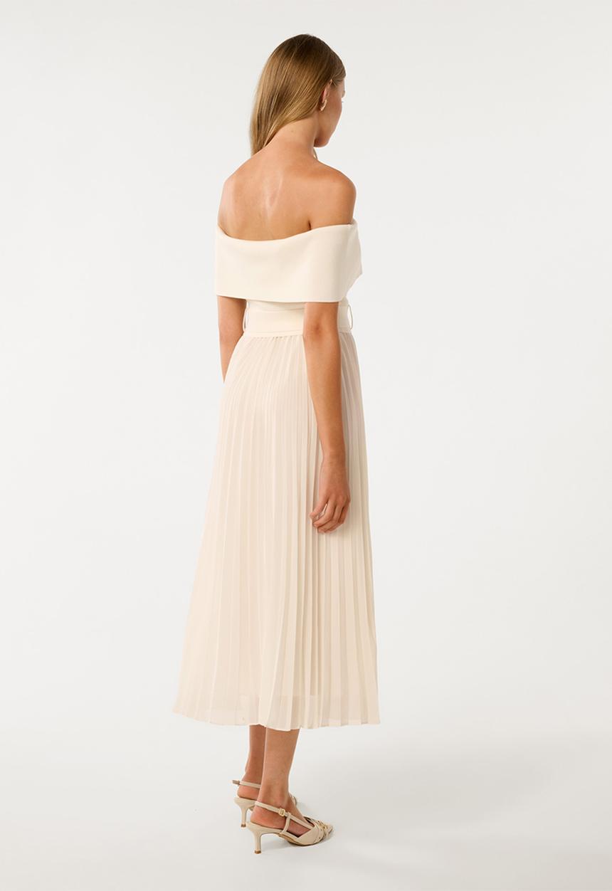 Forever New - Capri Bardot Pleat Hem Midi Dress
