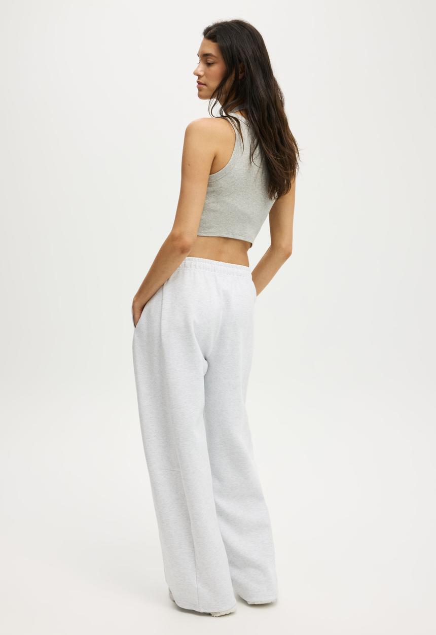 Cotton On - Summer Fleece Barrel Sweatpant - Cloudy Grey Marle