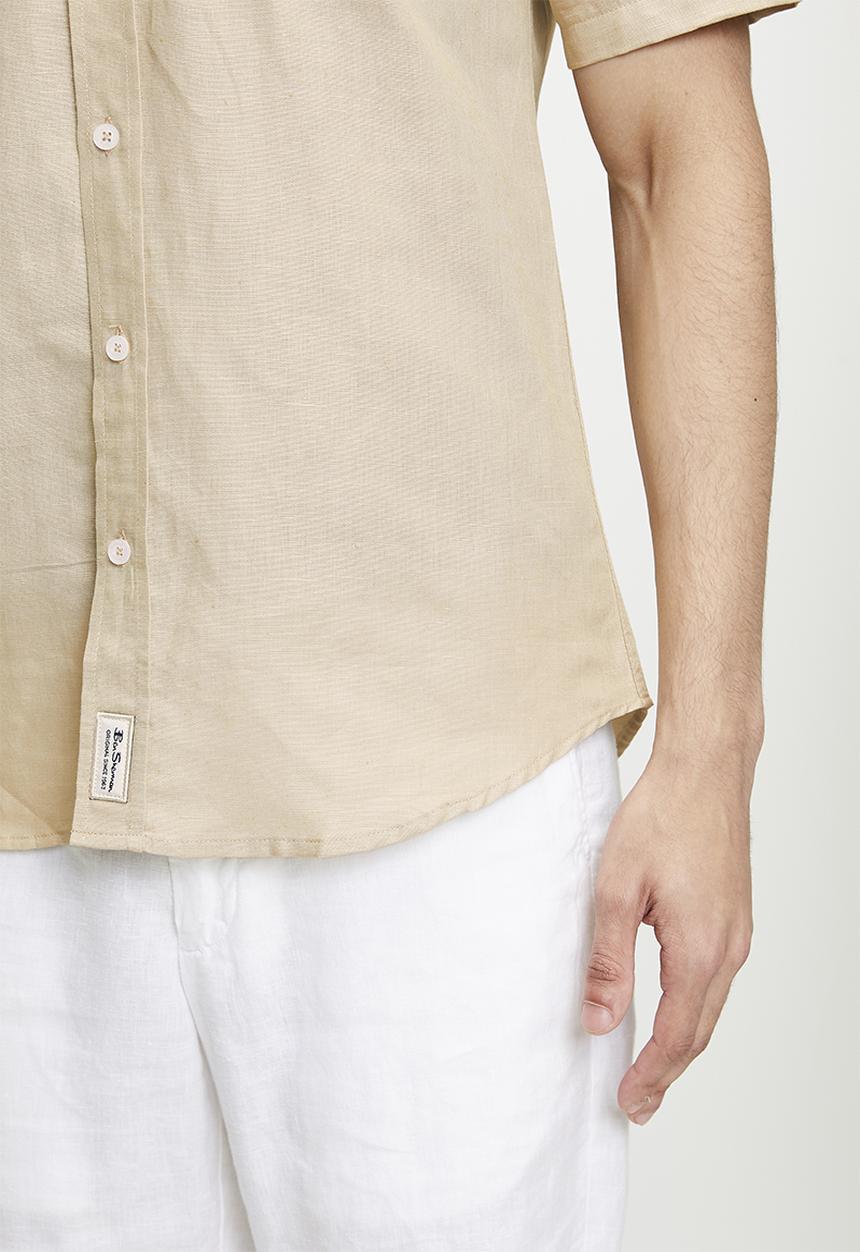 Ben Sherman - Cotton Linen Shirt S/S - Sand 23