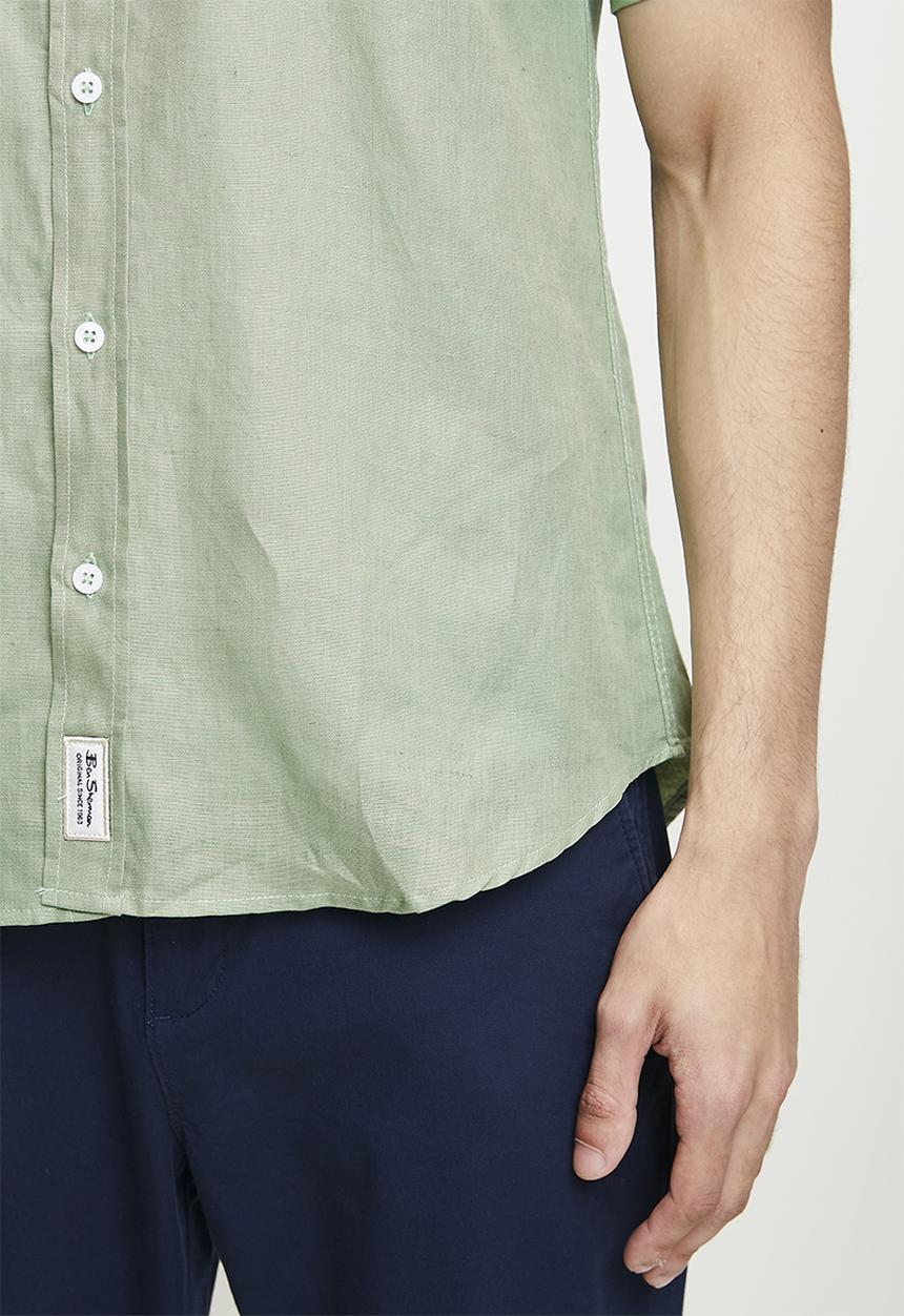 Ben Sherman - Cotton Linen Shirt S/S - Rich Fern