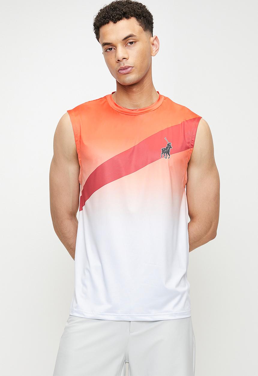 POLO - ASSANTE  Sport Sleeveless Abstract print Tee - Orange