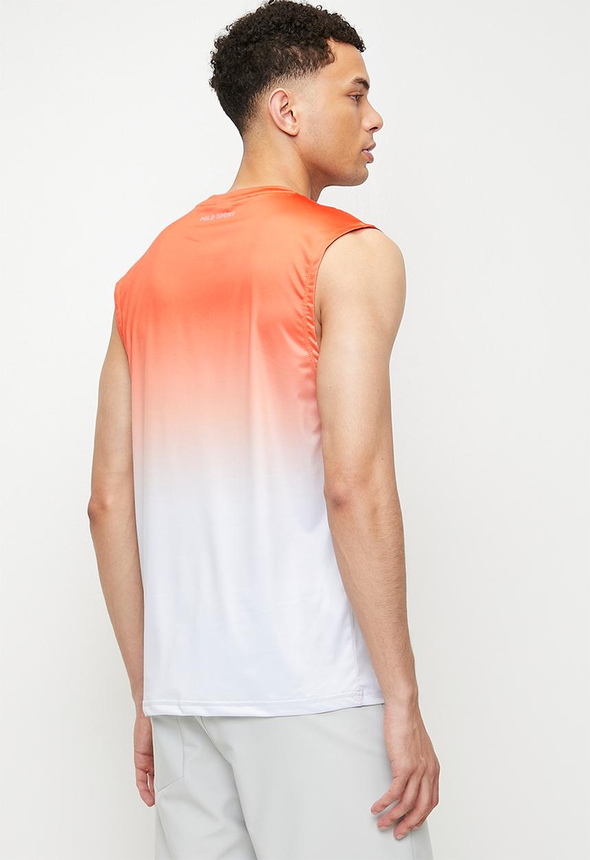 POLO - ASSANTE  Sport Sleeveless Abstract print Tee - Orange