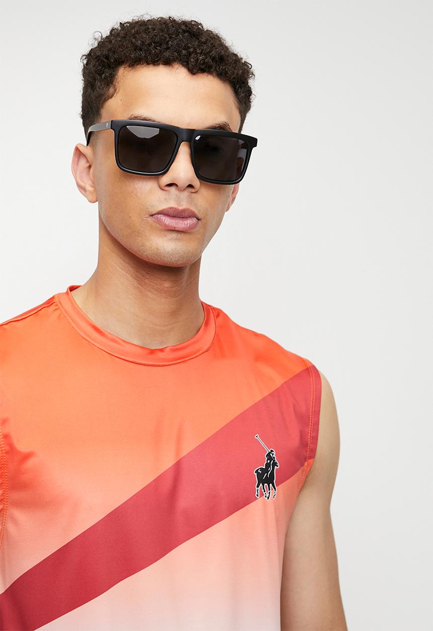 POLO - ASSANTE  Sport Sleeveless Abstract print Tee - Orange