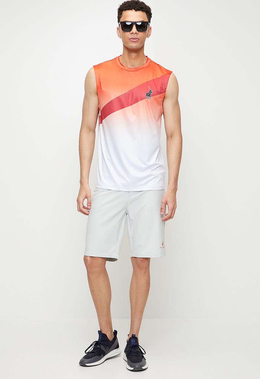POLO - ASSANTE  Sport Sleeveless Abstract print Tee - Orange