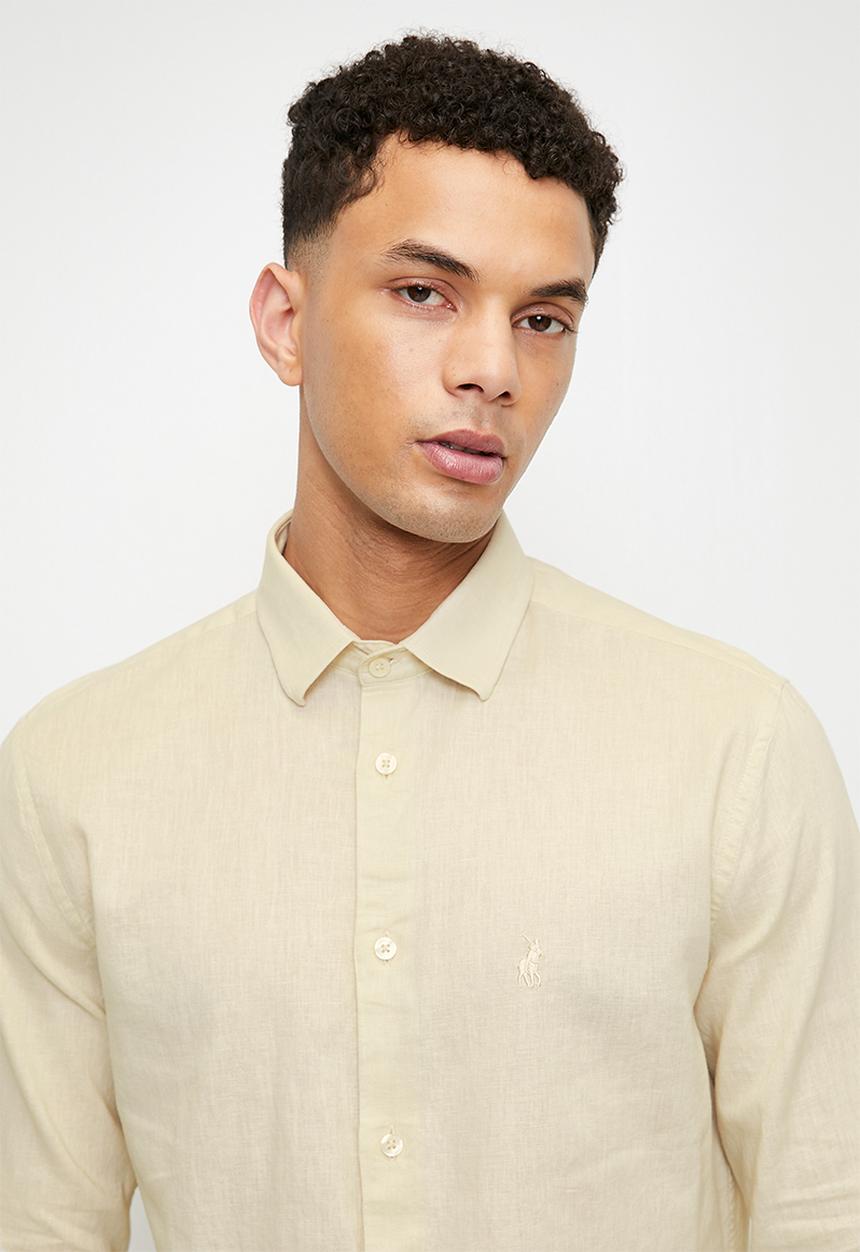 POLO - LEX Ss Plain Linen Shirt - Birch