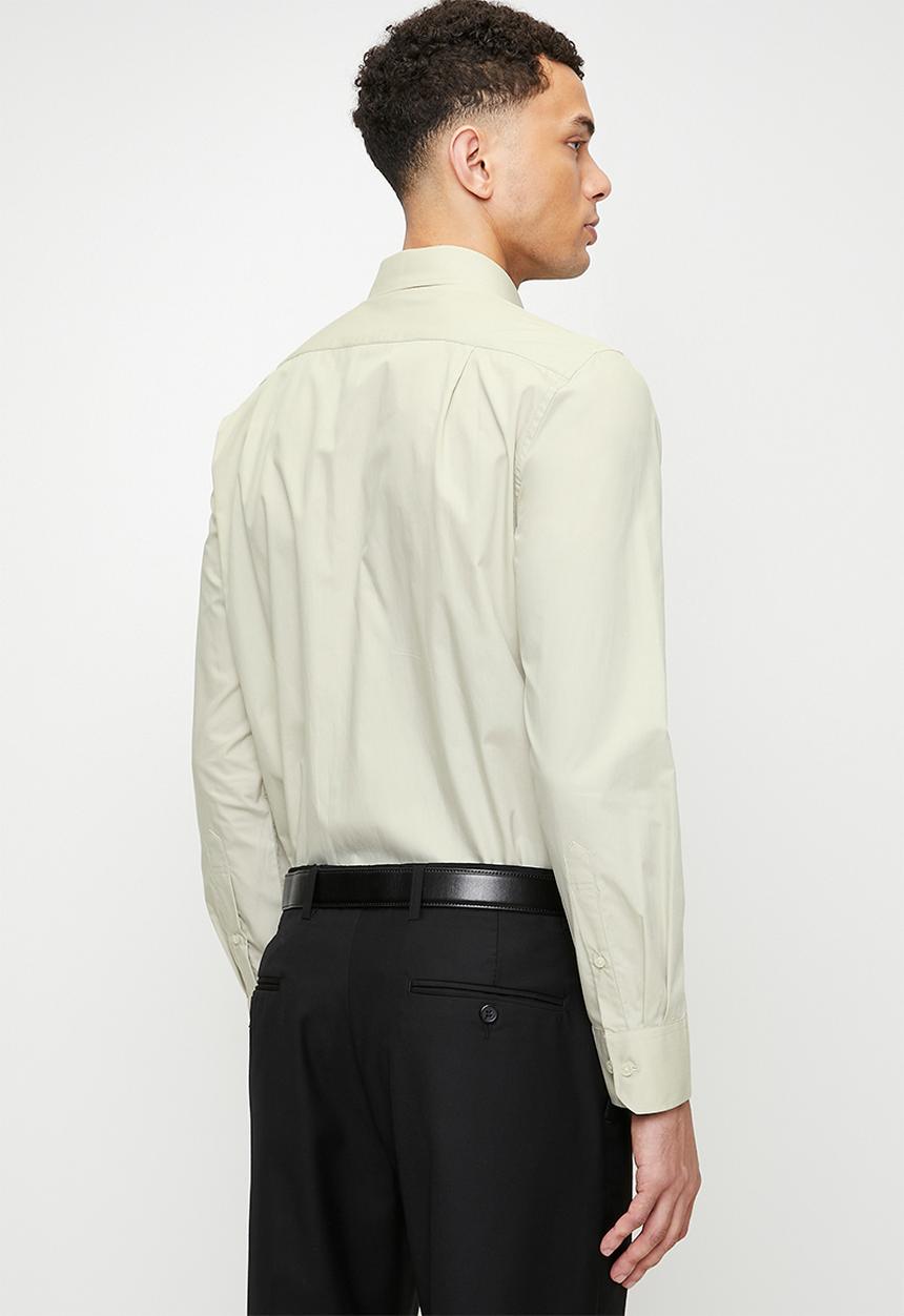 POLO - FULU PJC Poplin Ls Shirt - Stone