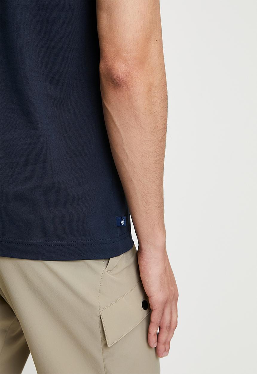 POLO - WYATT Logo Embroidered Ss T-Shirt - Navy