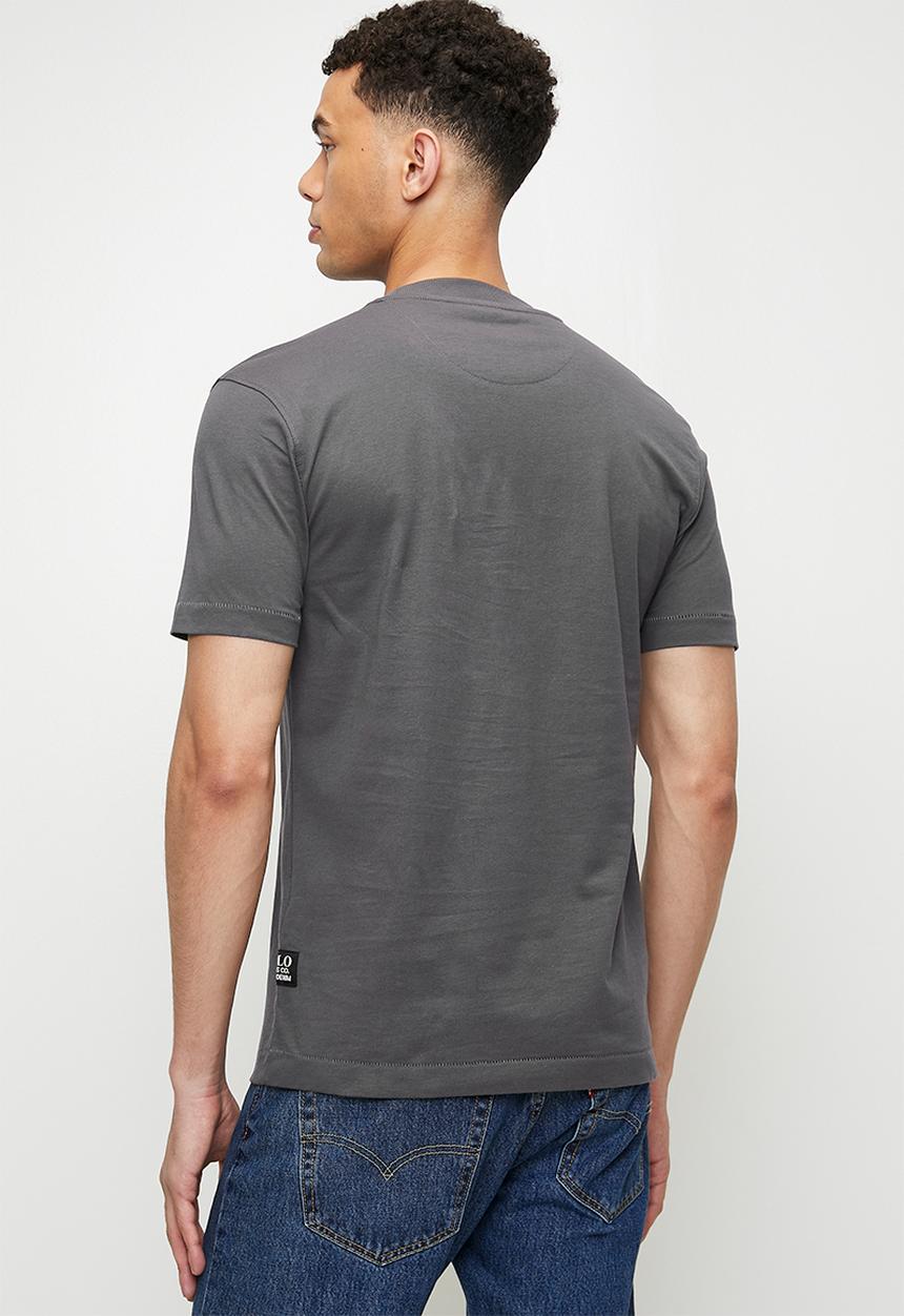 POLO - MTHO  PJC Ss Puff Logo Tee - Charcoal