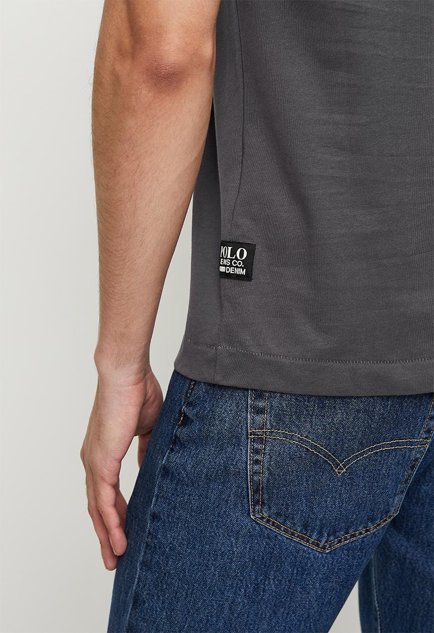 POLO - MTHO  PJC Ss Puff Logo Tee - Charcoal