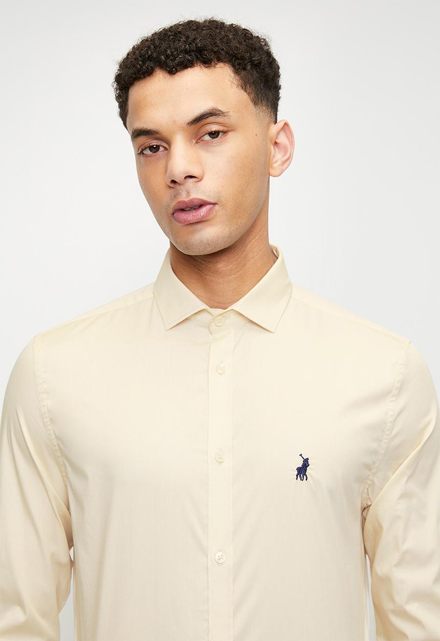 POLO - CHRISTIAN Essential Slim Fit Ls Shirt - Birch