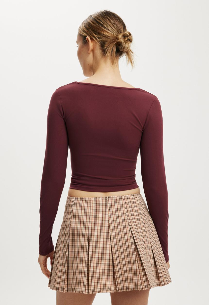 Cotton On - Mae pleated mini skirt - brown check