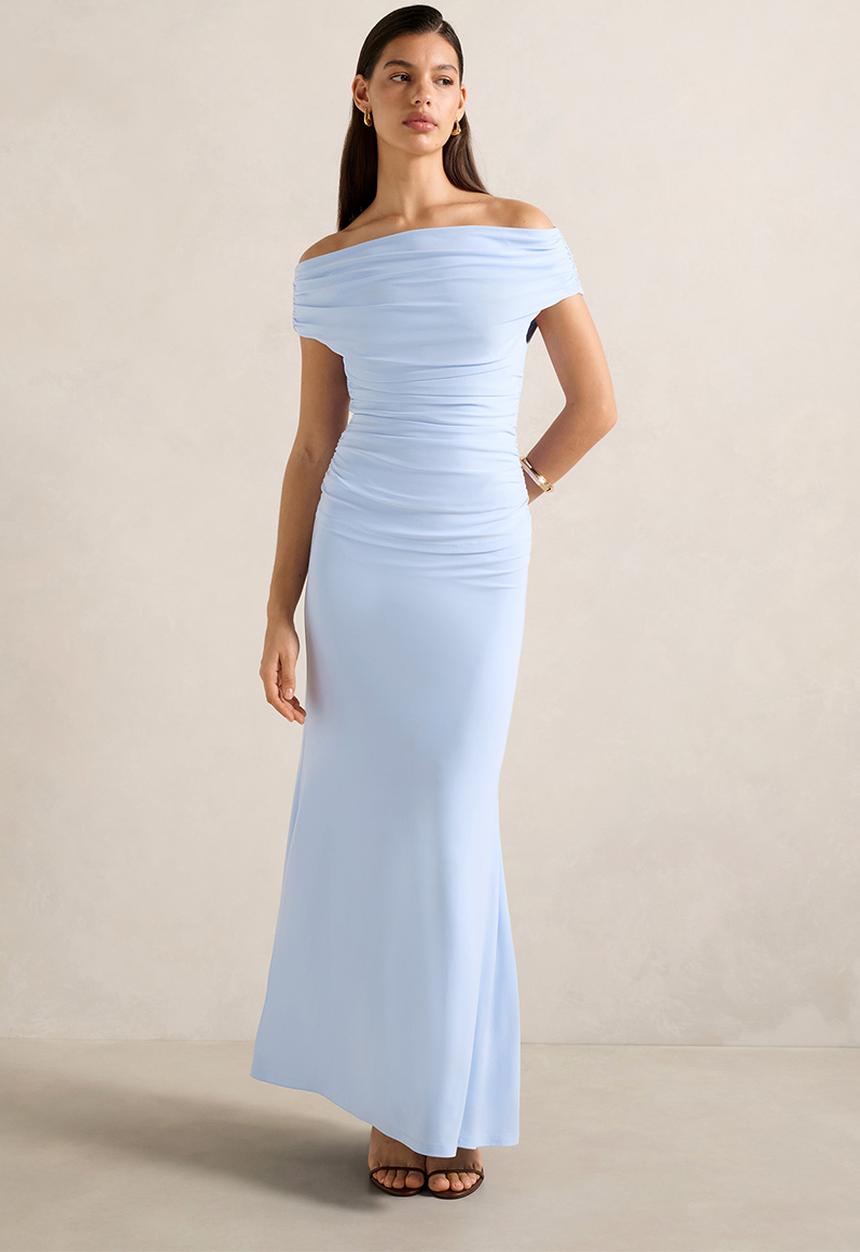 Forever New - Mimi off shoulder top - sky blue co-ord b