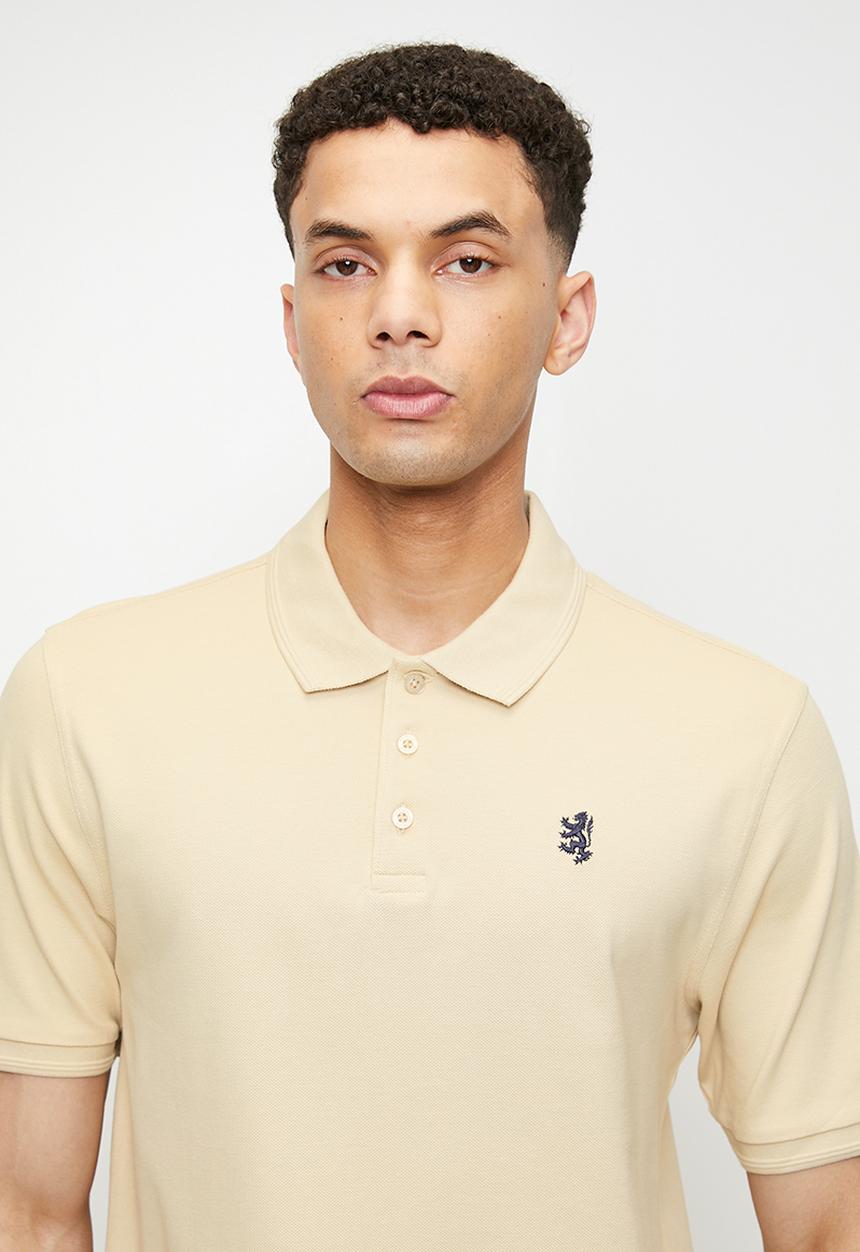 Pringle of Scotland - Austyn  pique golfer - biscuit