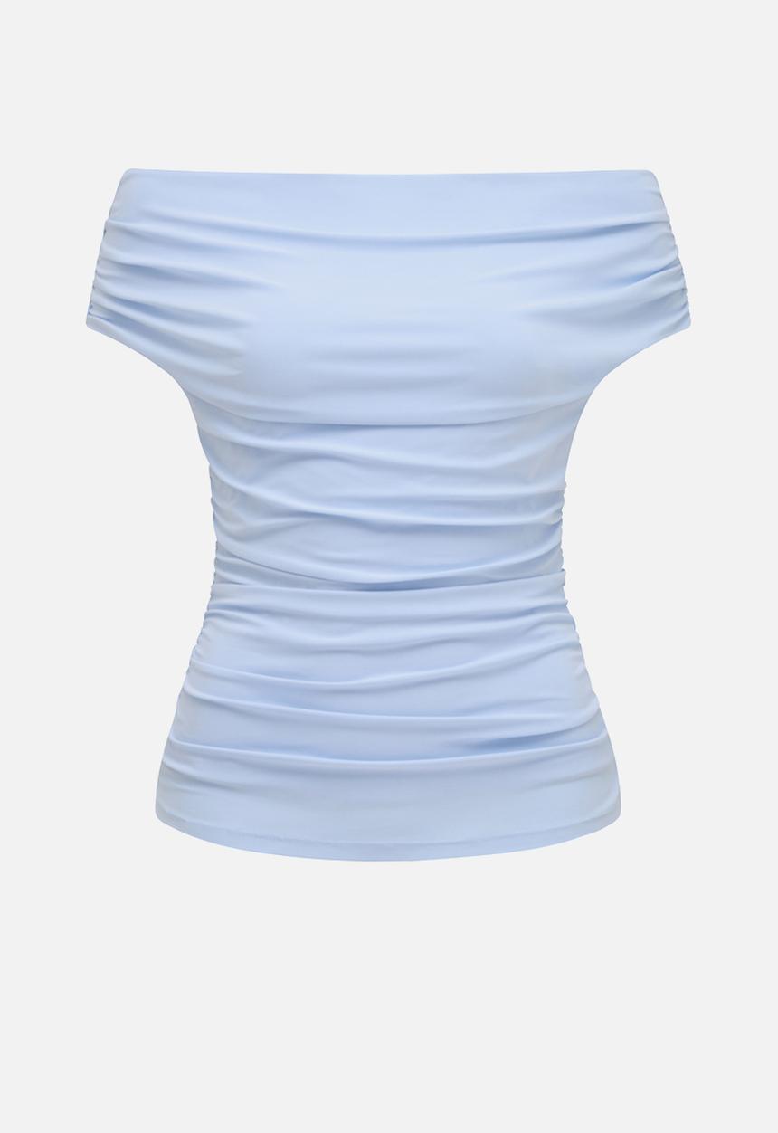 Forever New - Mimi off shoulder top - sky blue co-ord b