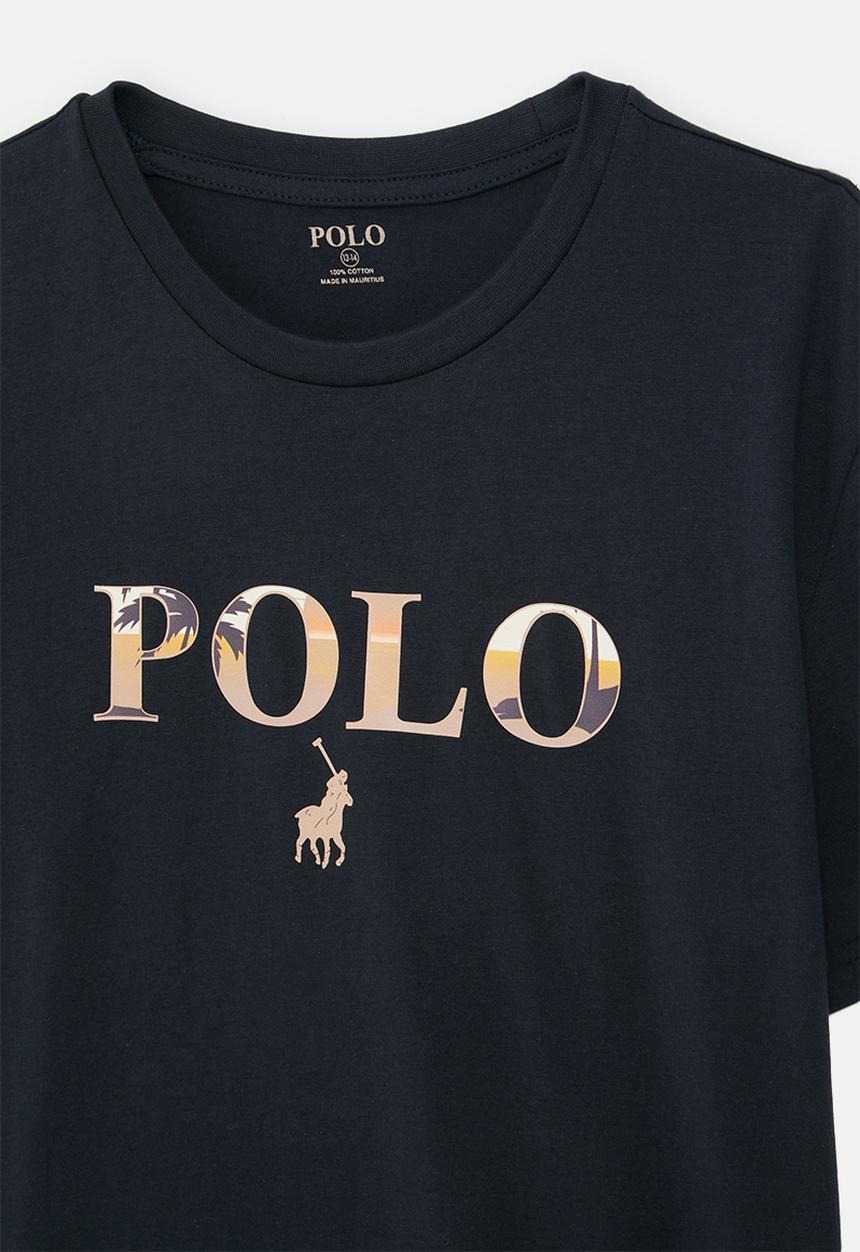 POLO - Boys bongani printed short sleeve tee - navy