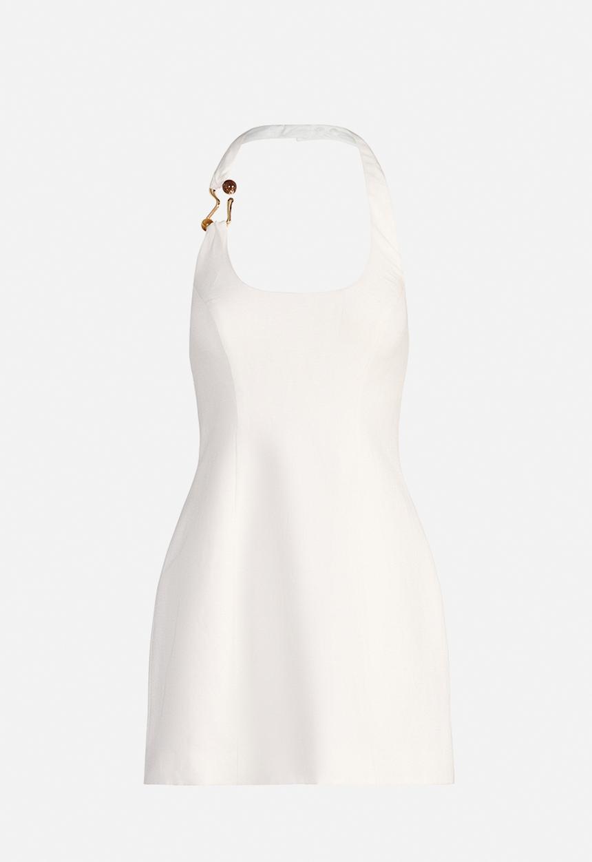 Forever New - Tash Hardware Halter Linen Mini Dress
