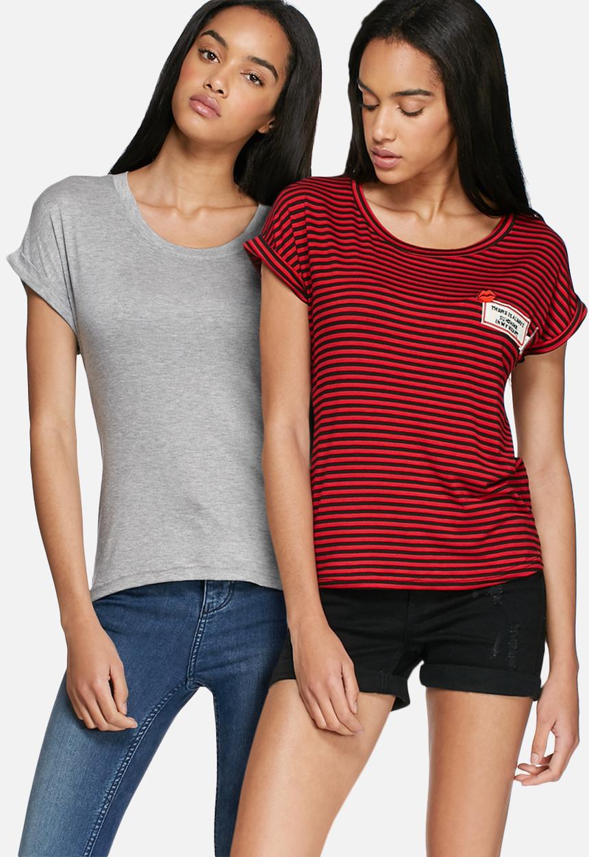 dailyfriday - Badge roll sleeve tee 2 pack