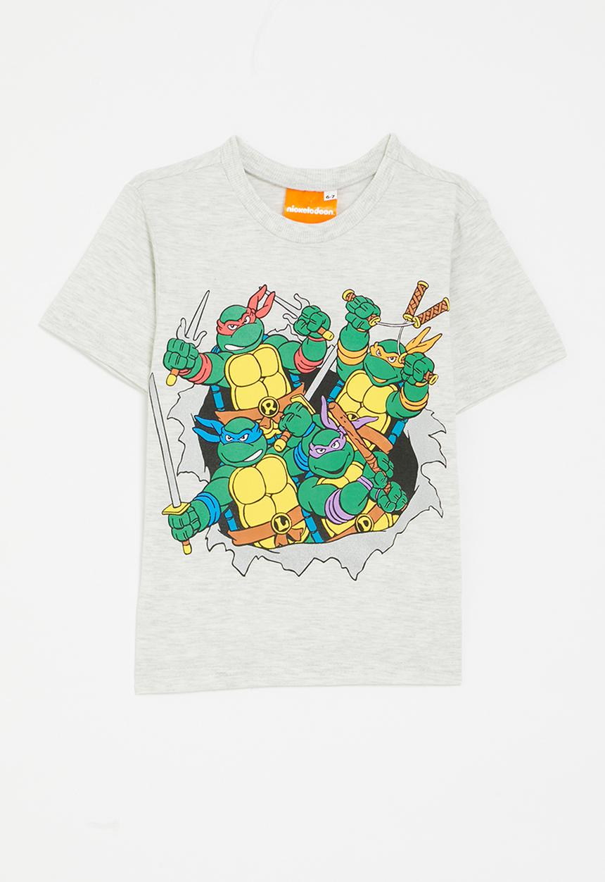 Pop Candy - TMNT placement print tee - white smoke grey