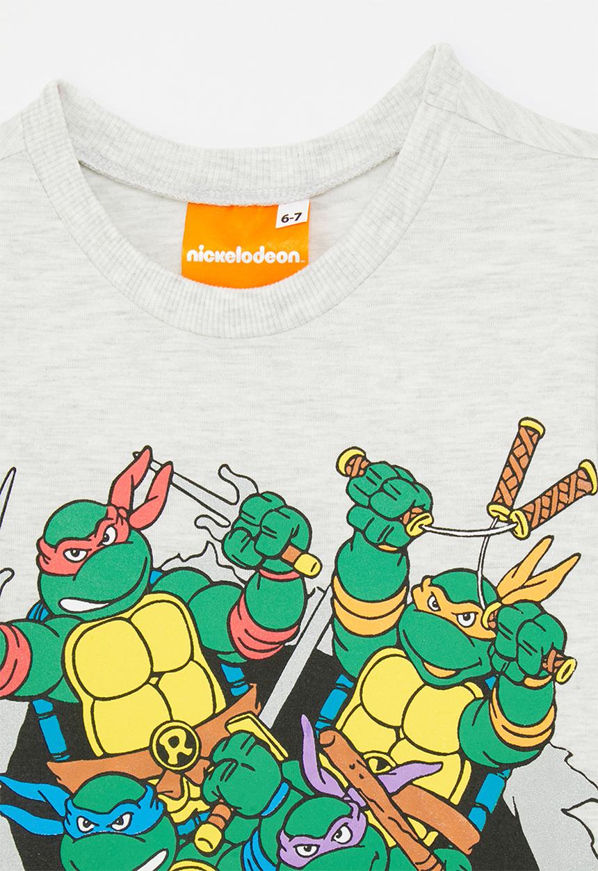 Pop Candy - TMNT placement print tee - white smoke grey