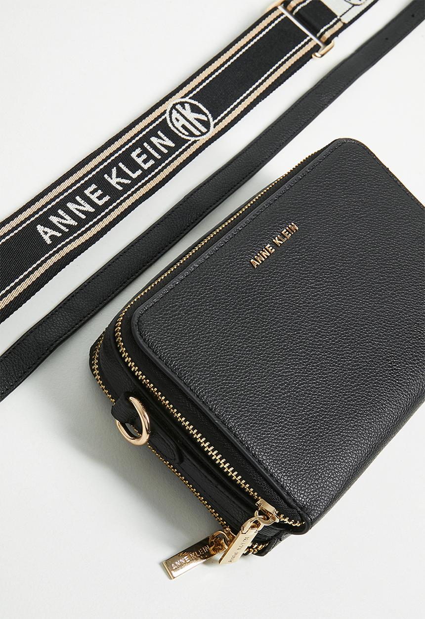 Anne Klein - Double Zip Camera Crossbody Gift Set Bag - Black