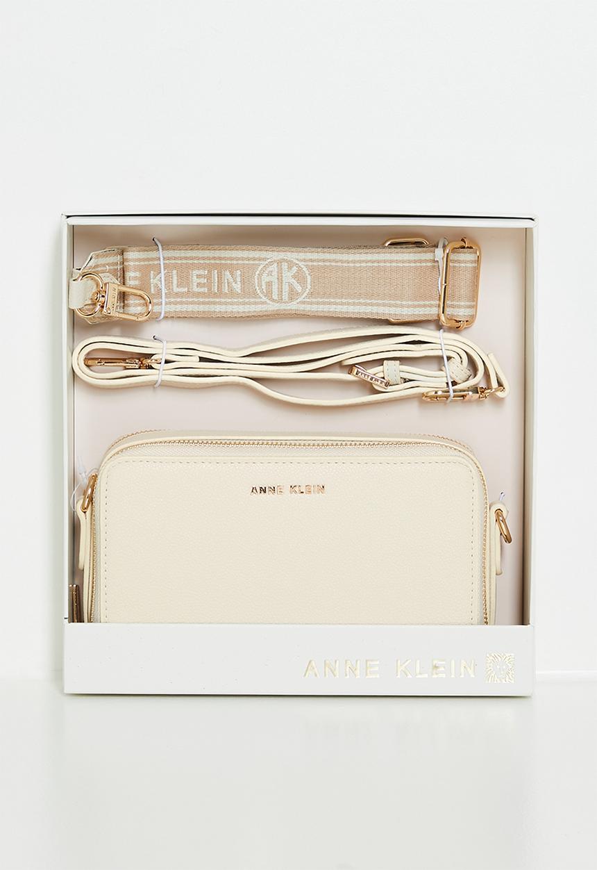 Anne Klein - Double Zip Camera Crossbody Gift Set Bag - Parchment