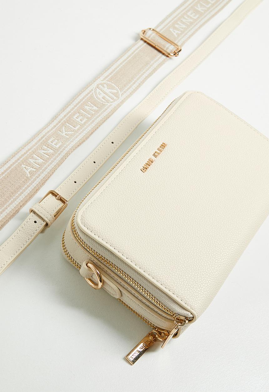 Anne Klein - Double Zip Camera Crossbody Gift Set Bag - Parchment