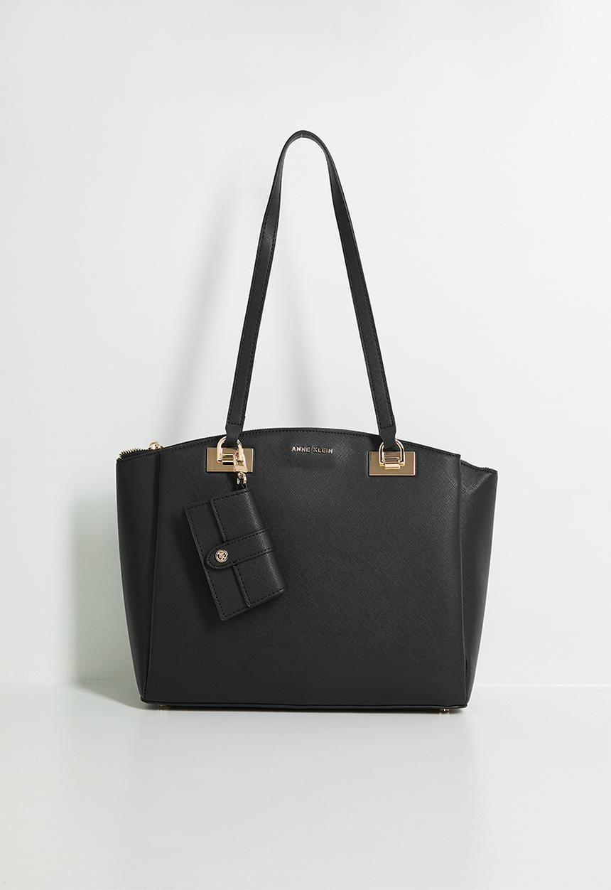 Anne Klein - Mandy Triple Compartment Tote With Card Case Bag - Black