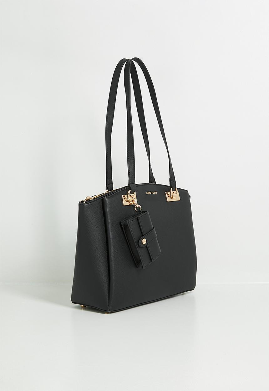 Anne Klein - Mandy Triple Compartment Tote With Card Case Bag - Black