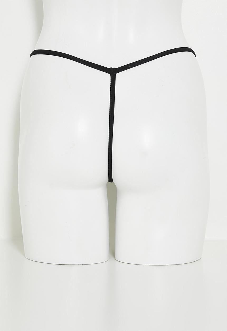 KANGOL - 3pk ribbed seamless branded t-string - black/mocha/white