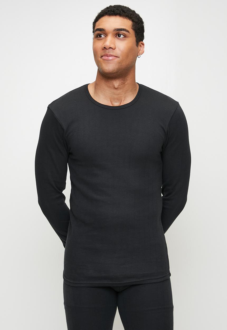 Jockey - 1 pk  drop needle interlock - undeInterlock Black L/S Shirt - Black