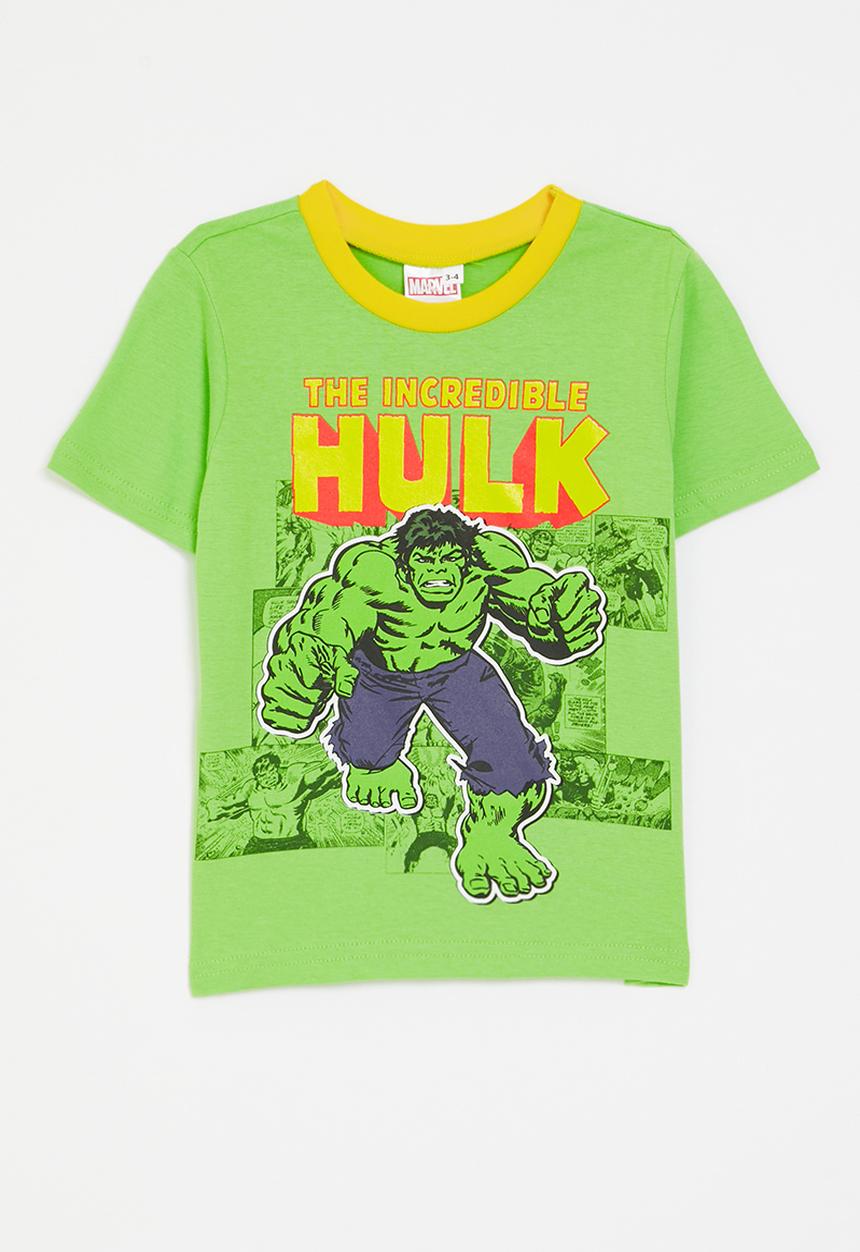 Pop Candy - The Hulk t-shirt with contrast rib - key lime green/yellow