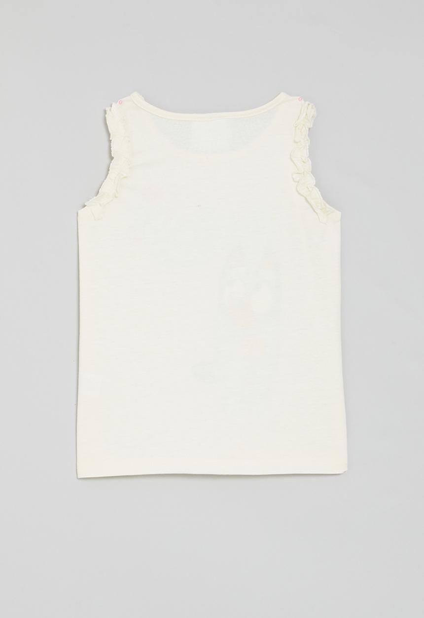Pop Candy - Bluey frilled armhole top - cream