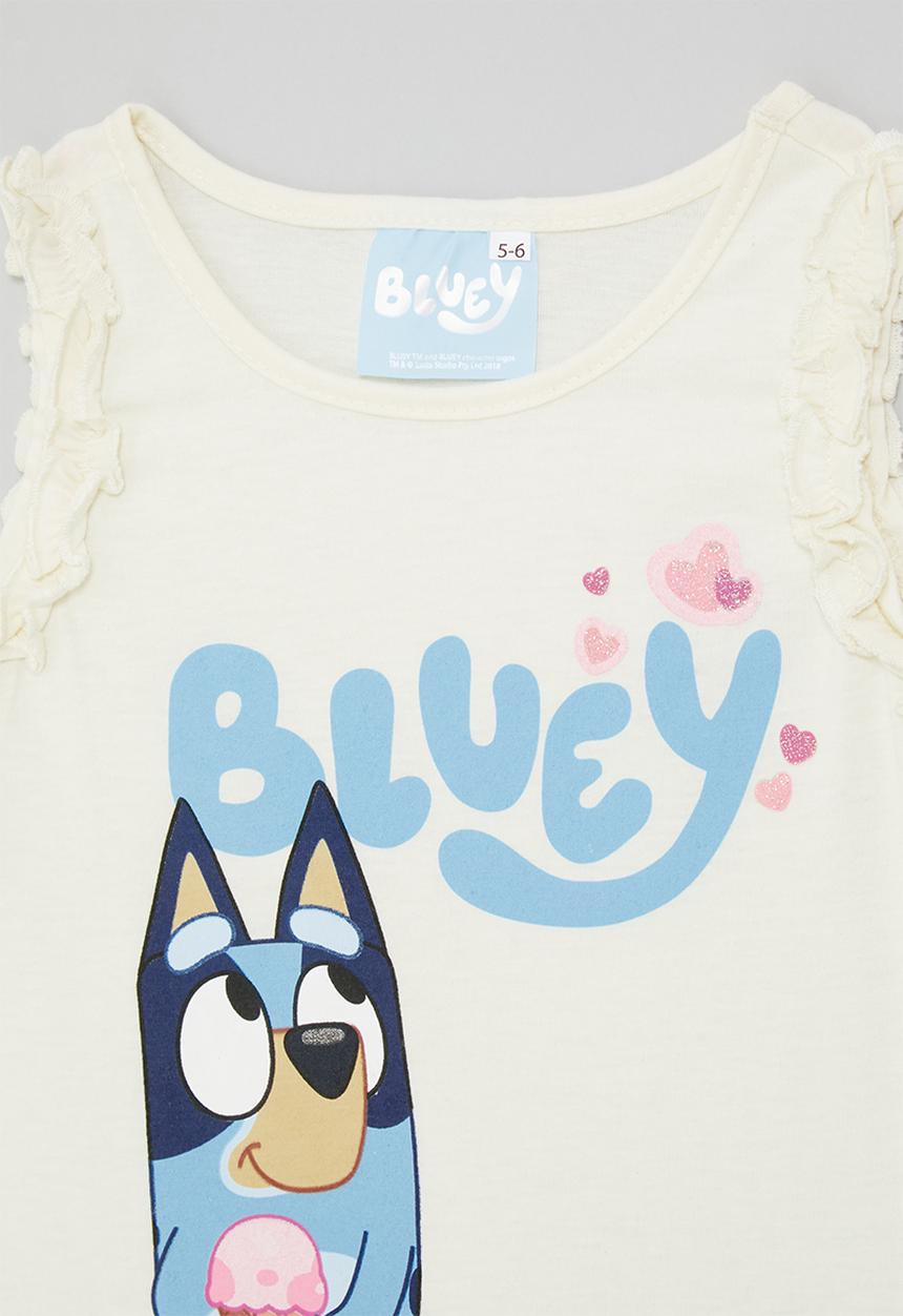 Pop Candy - Bluey frilled armhole top - cream