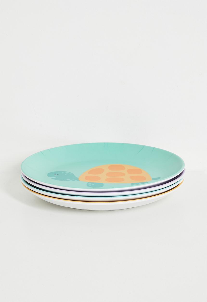 Excellent Houseware - Topsy plate set of 4 - multi