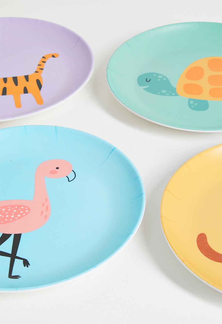 Excellent Houseware - Topsy plate set of 4 - multi