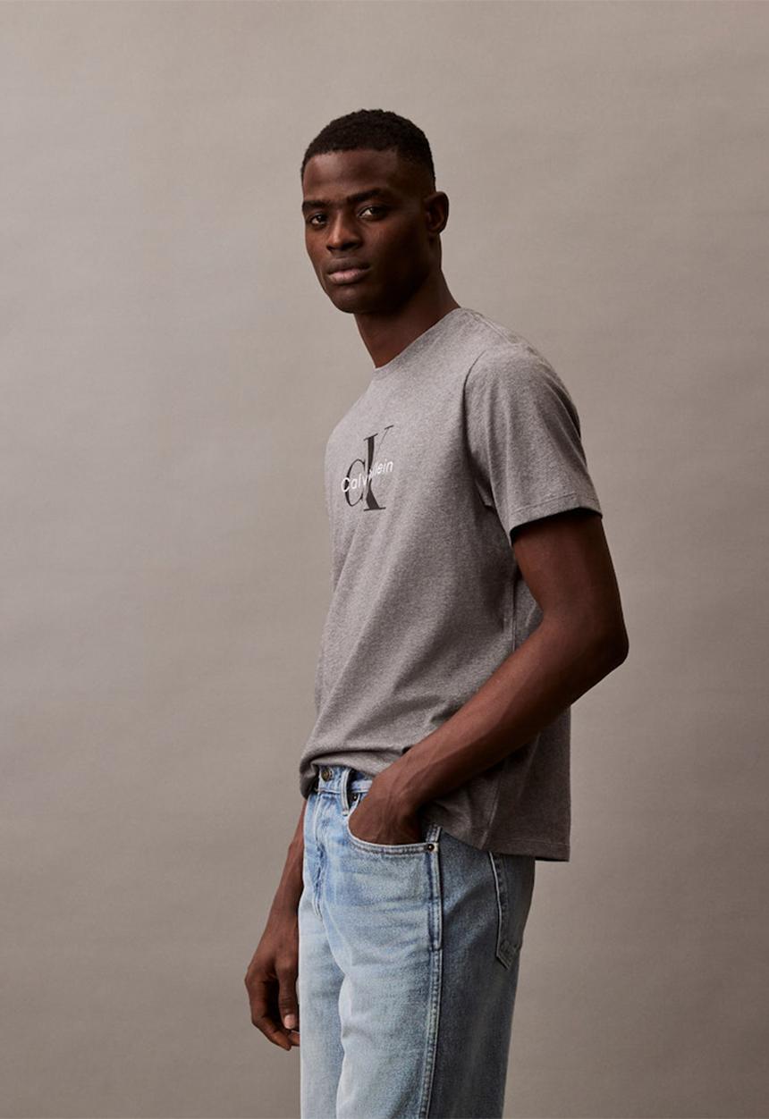 Calvin Klein - Ss Hero Monologo Tee 20S - Med Grey Htr