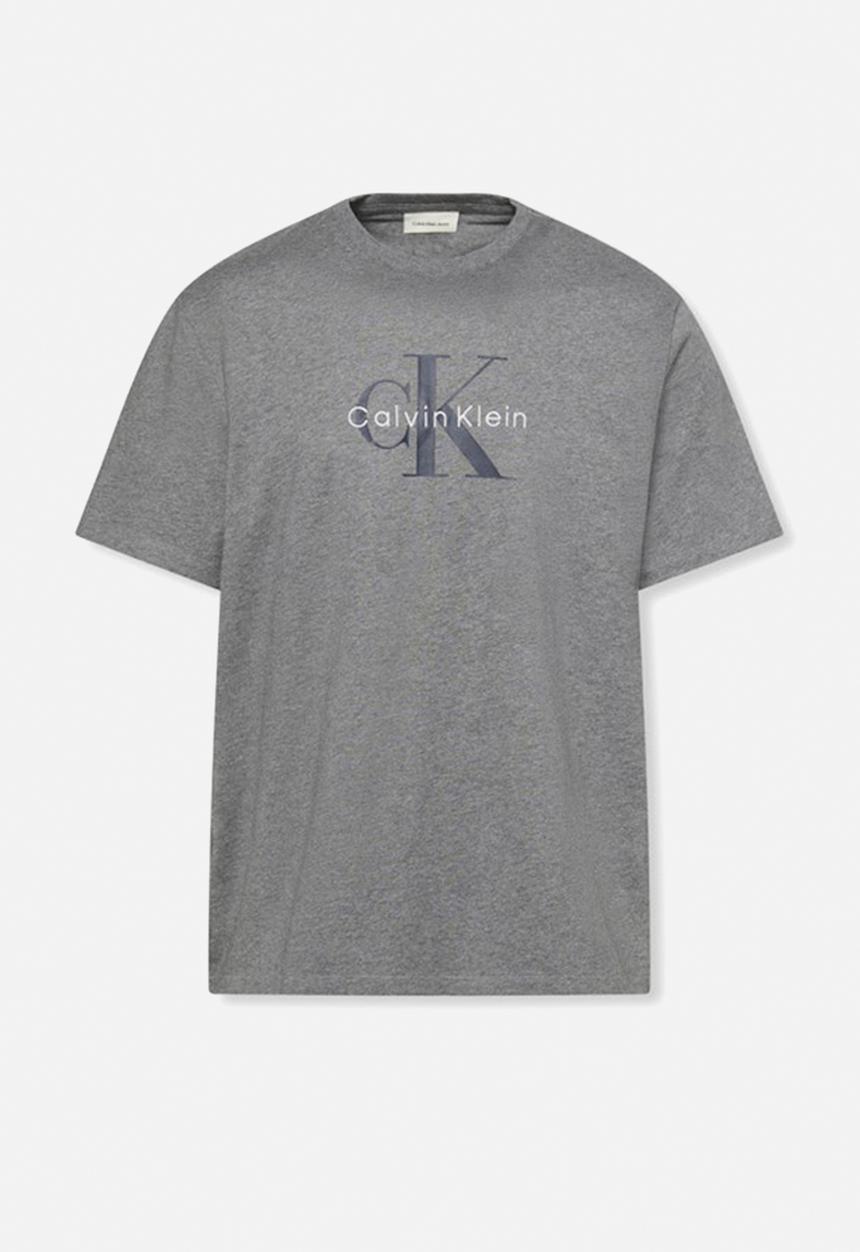Calvin Klein - Ss Hero Monologo Tee 20S - Med Grey Htr