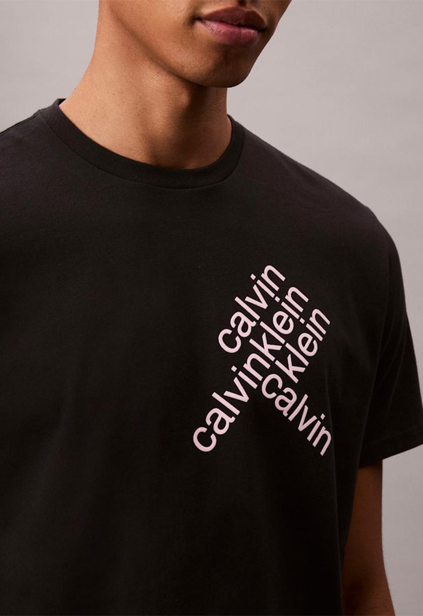 Calvin Klein - Ss 30S Eu Ck Bh Word Stack Graphic Tee - Black
