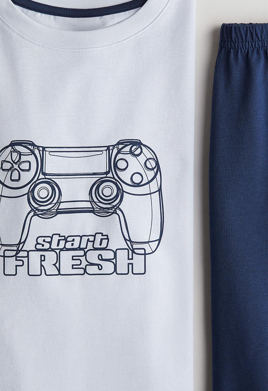 H&M - Cotton jersey pyjamas - blue game controller