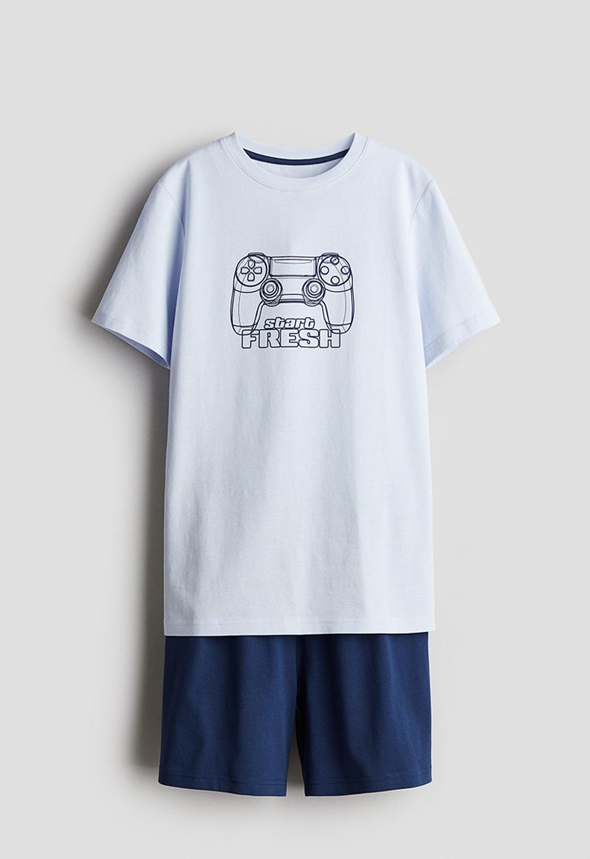 H&M - Cotton jersey pyjamas - blue game controller