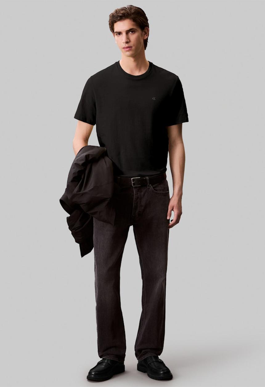 Calvin Klein - Ss Smooth Cttn Solid Crewnk Tee - Black Beauty