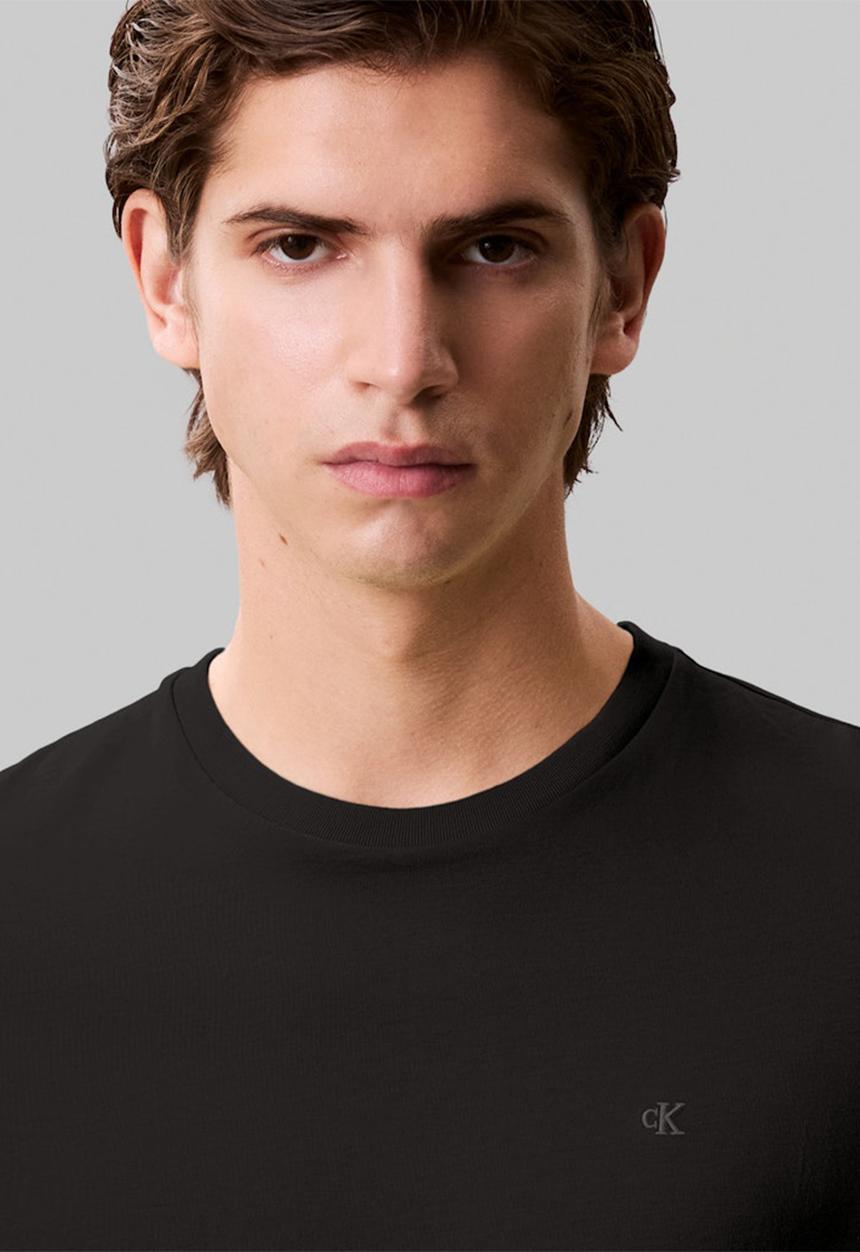 Calvin Klein - Ss Smooth Cttn Solid Crewnk Tee - Black Beauty