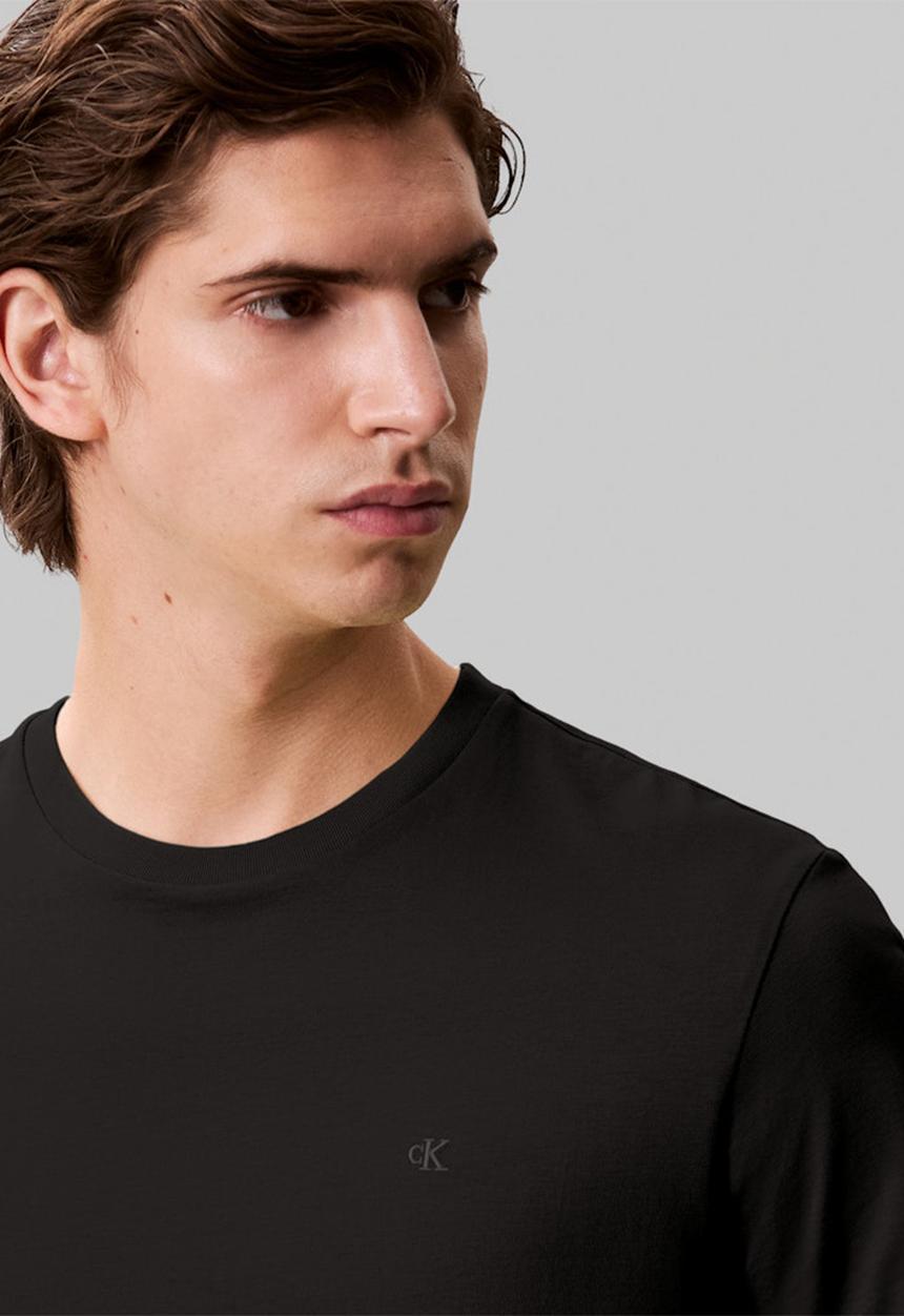 Calvin Klein - Ss Smooth Cttn Solid Crewnk Tee - Black Beauty