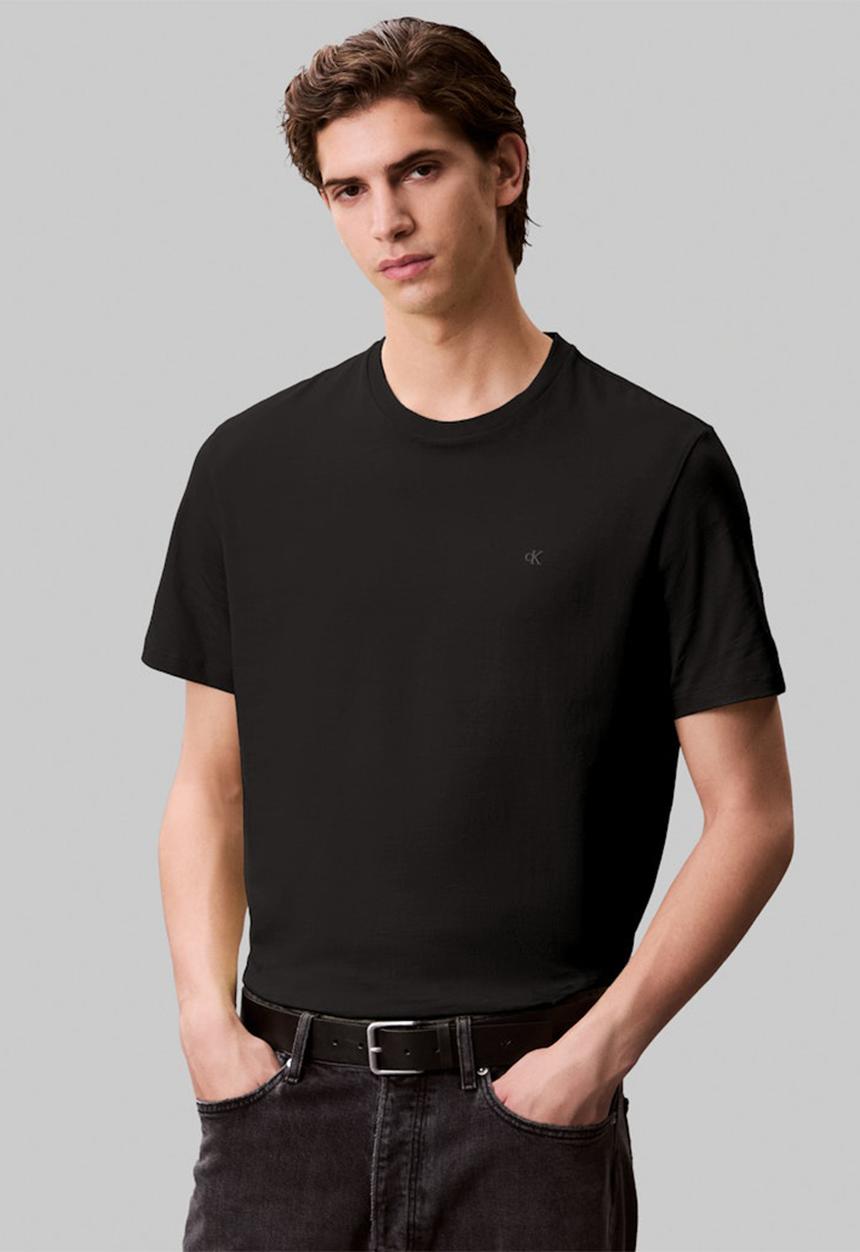 Calvin Klein - Ss Smooth Cttn Solid Crewnk Tee - Black Beauty