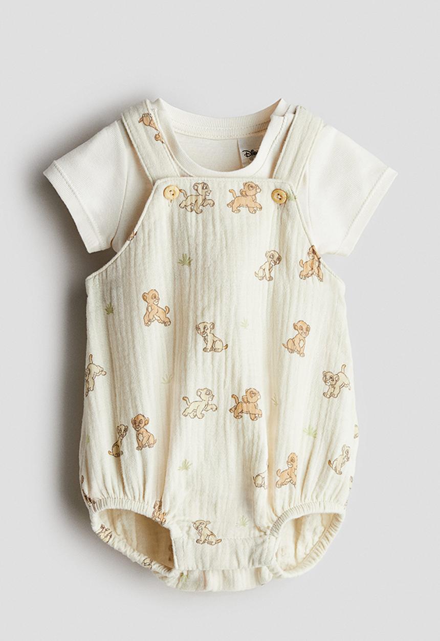 H&M - 2-Piece cotton set - light beige the lion king