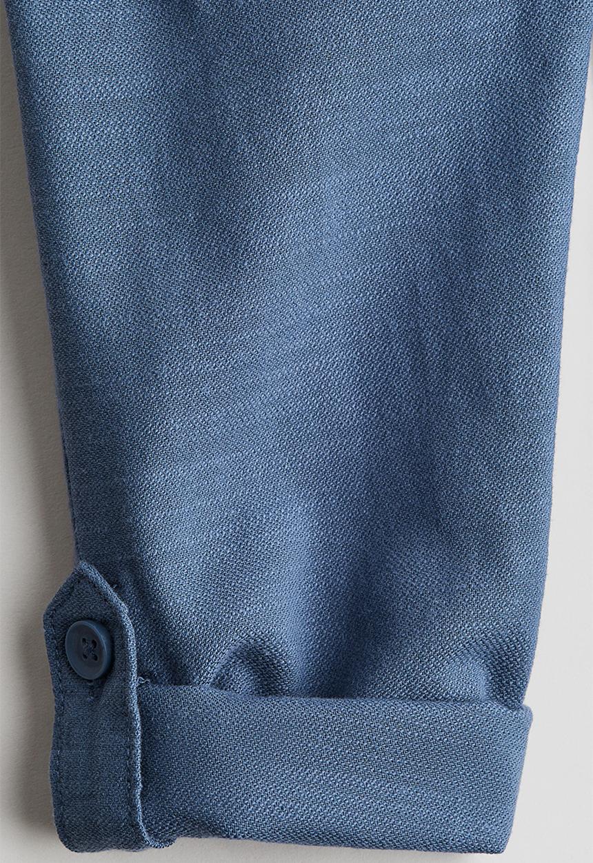 H&M - Cotton roll-up chinos - dusty blue