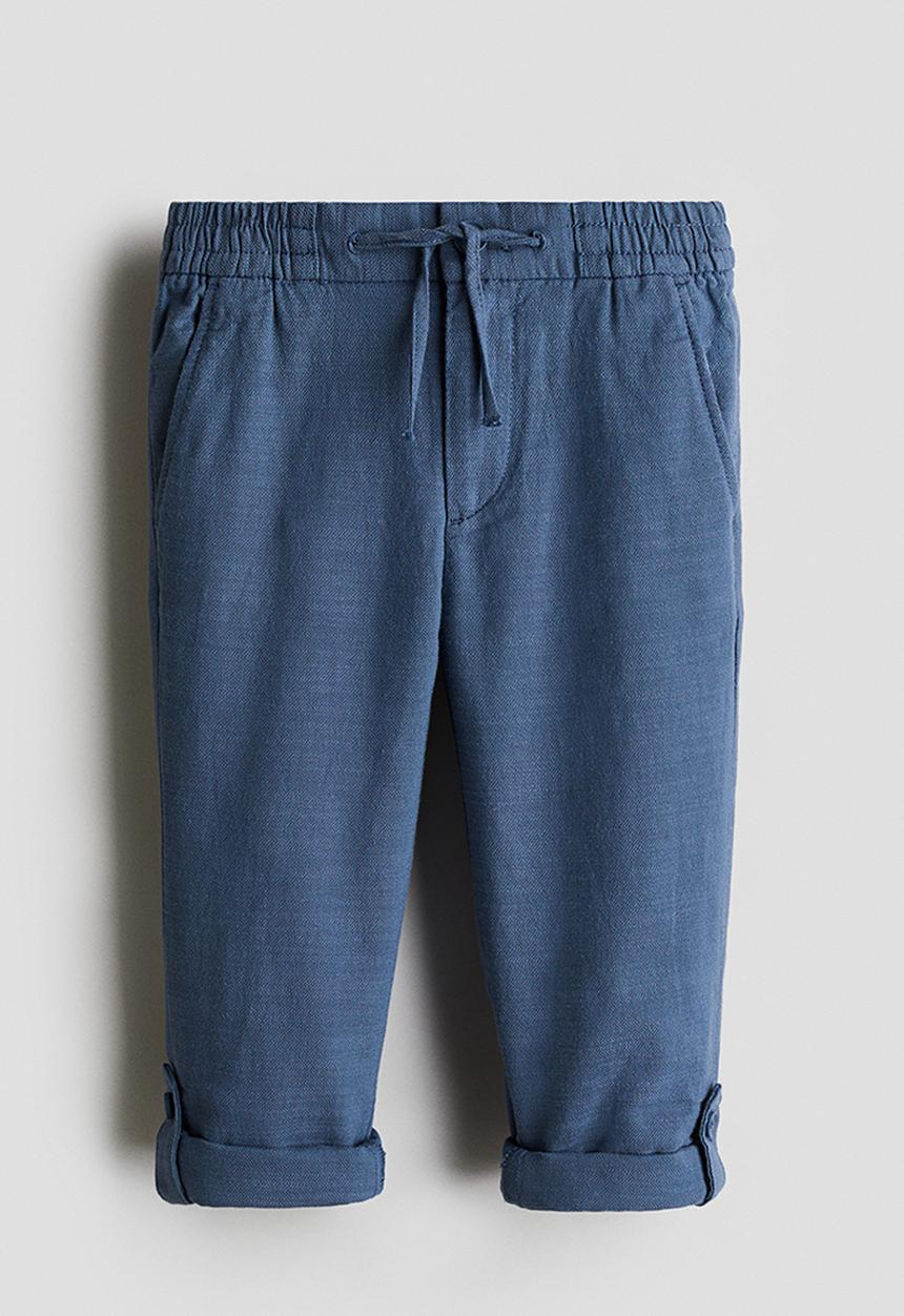 H&M - Cotton roll-up chinos - dusty blue