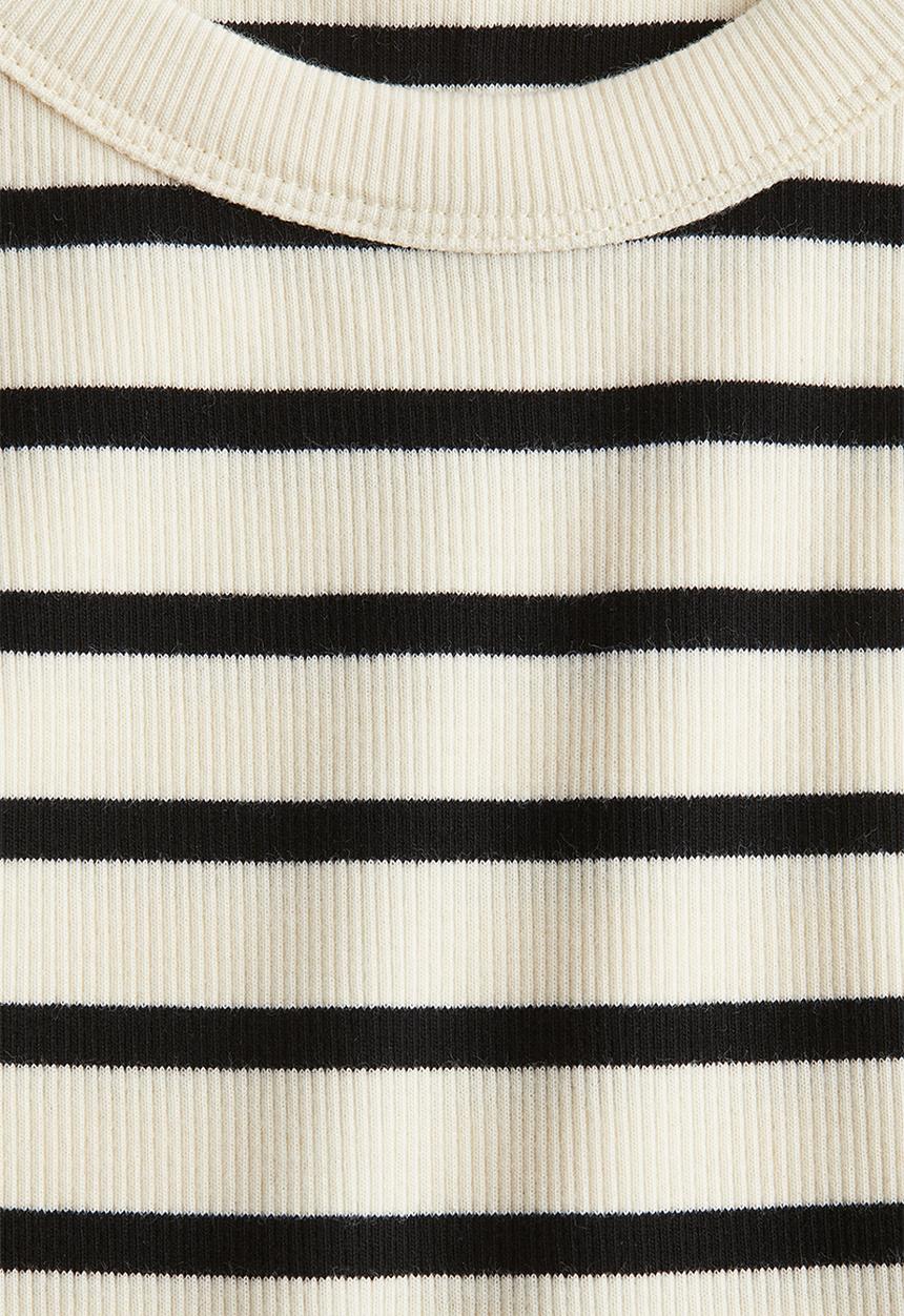 H&M - Ribbed vest top - light beige striped