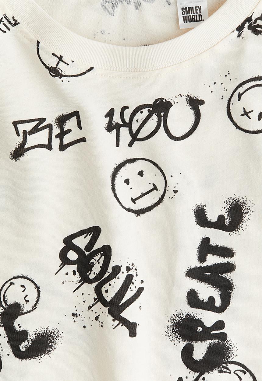 H&M - Printed T-shirt - white smileyworld®