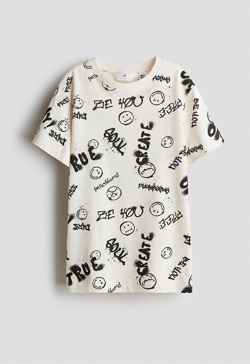 H&M - Printed T-shirt - white smileyworld®
